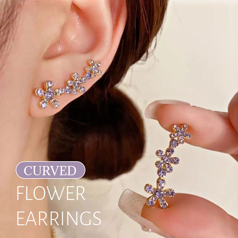 Curved Flower Earrings