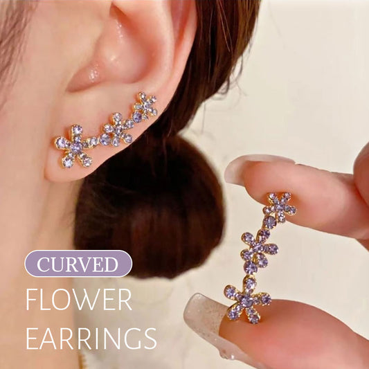 Curved Flower Earrings