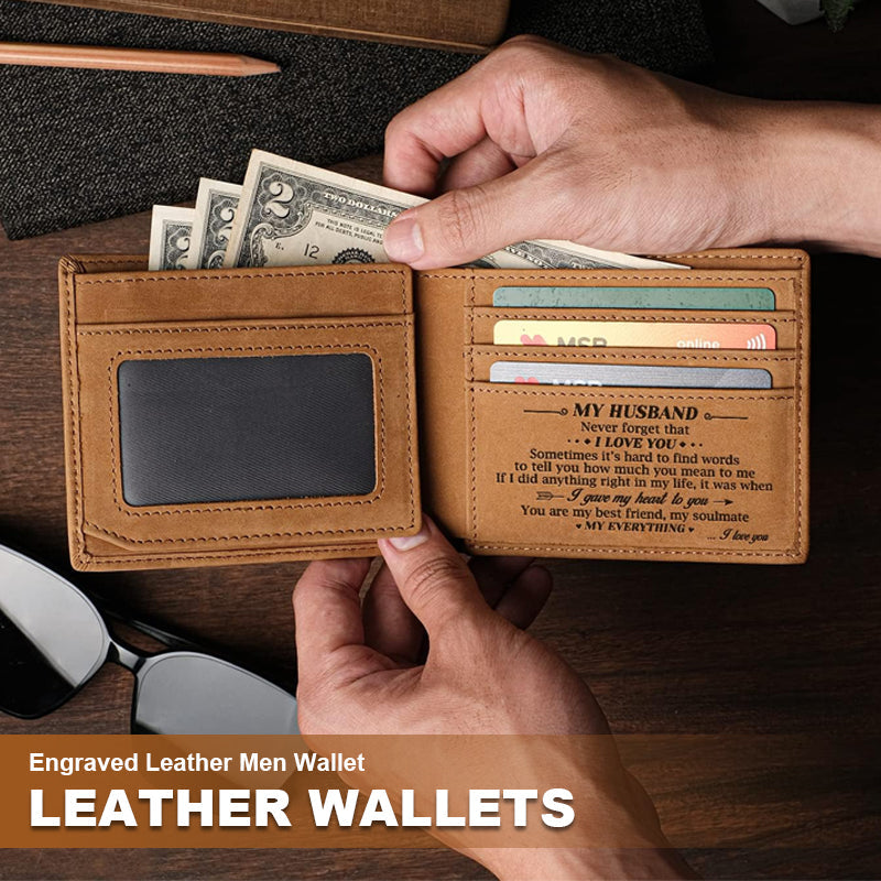 Engraved Leather Men Wallet