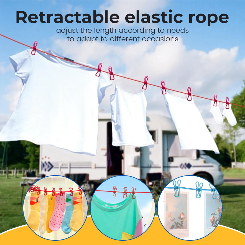 Outdoor Clothesline With Clips