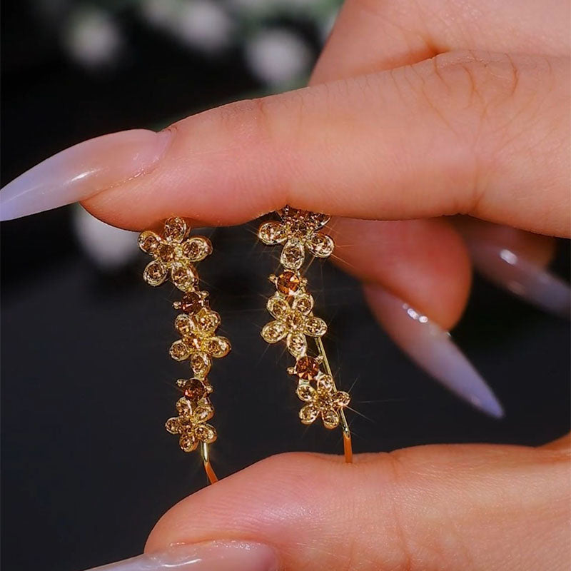 Curved Flower Earrings